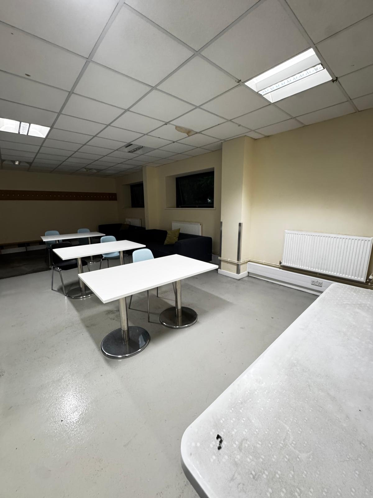 Canteen — cleaned floor and seating area