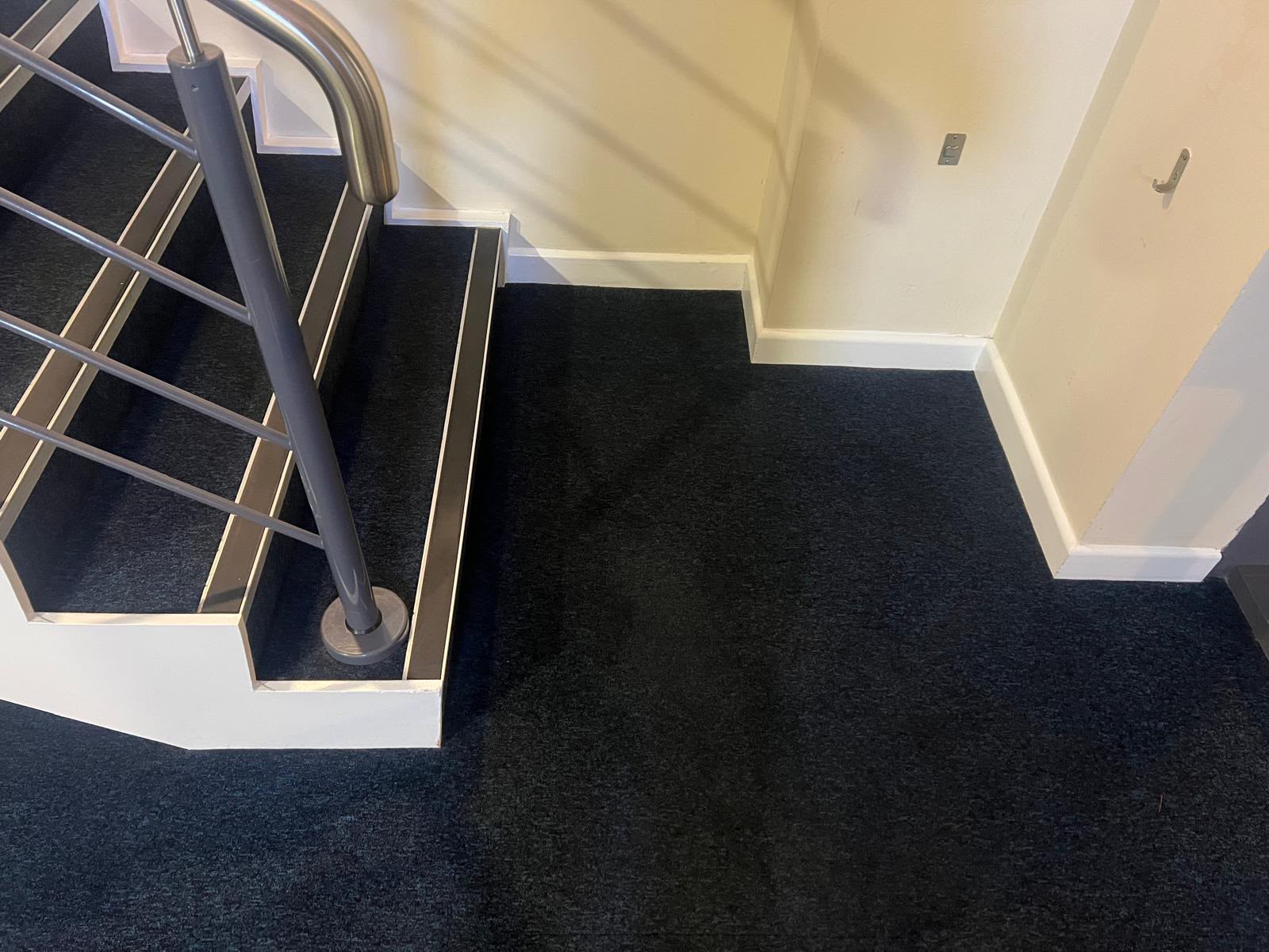 Carpeted stair landing