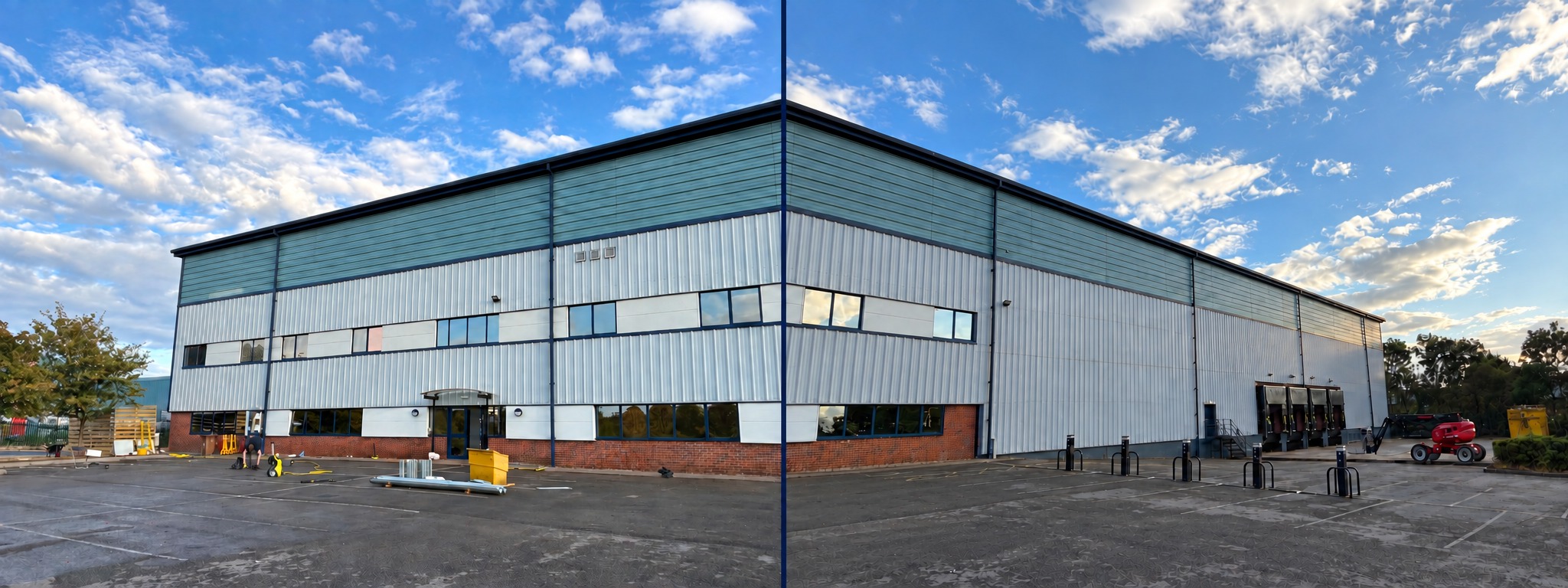 Two exterior views of the Nottingham commercial premises